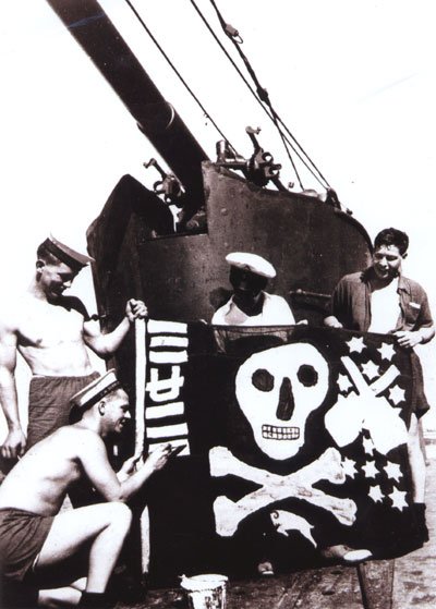 Torbay's Jolly Roger being painted