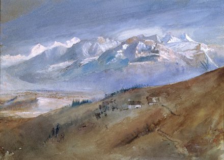 John Ruskin, 'The View from My Window, Mornex', 1862, watercolour, Lakeland Arts