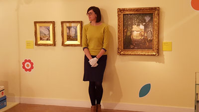  Curator of exhibitions at Leeds City Museum Ruth Martin with John Atkinson Grimshaw paintings.