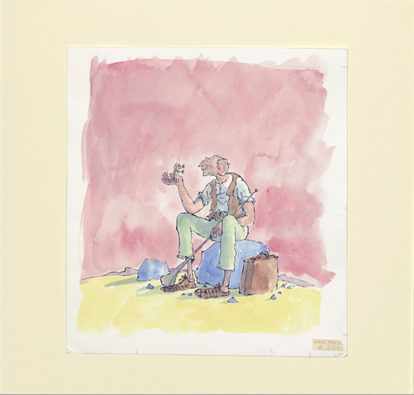 Cover artwork for 'The BFG' (Jonathan Cape, 1982) c. Quentin Blake, as part of The BFG in Pictures, a touring exhibition from the House of Illustration. 